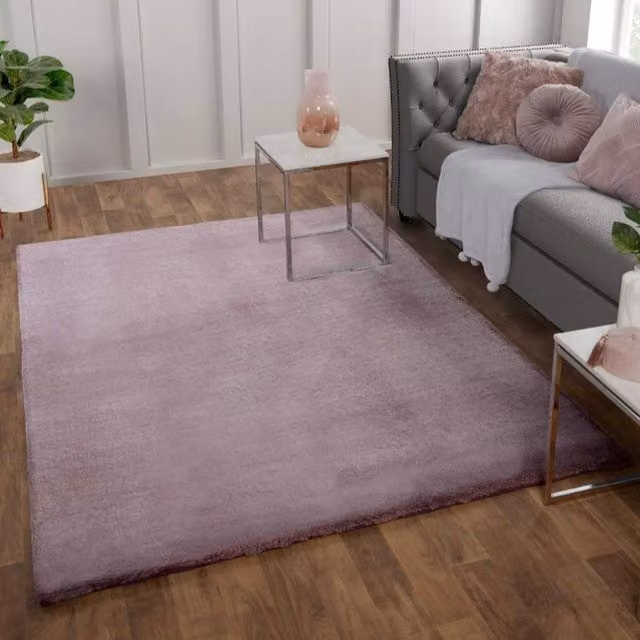 DS Living Dovilla Plush Amethyst Faux Fur Rug in Purple, W: 60 cm, D: 100 cm