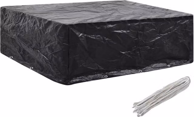 Berkfield Home Water Repellent Garden Furniture Cover with 8 Eyelets, Black, W/D/H: 250 x 210 x 90 cm – 1