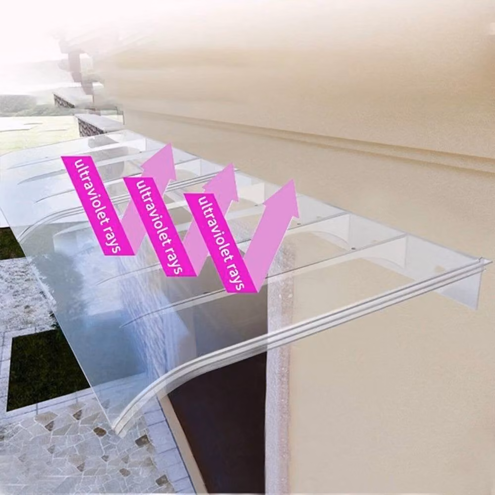 SPETLEK 3-Piece Transparent Polycarbonate Door Canopy Awning Outdoor Window Rain Shelter, W: 100 cm, D: 40 cm, H: 15 cm – 3