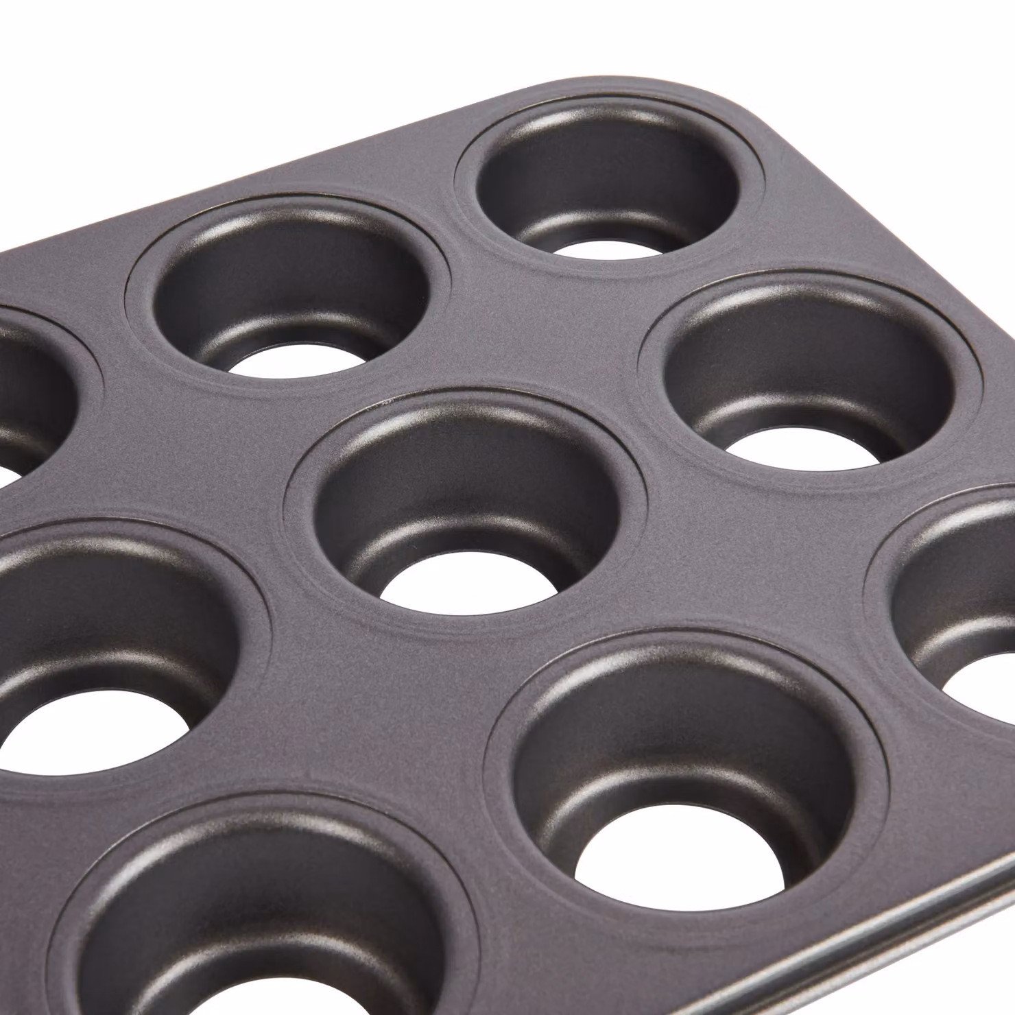 MasterClass Non-Stick 12 Hole Mini Sandwich Muffin Tray, Grey, Carbon Steel, W: 36 cm, D: 27 cm – 5