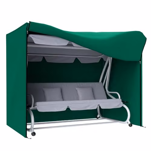 Outsunny 3 Seater Garden Swing Cover, Green, W/D/H: 220 x 125 x 172 cm – 1