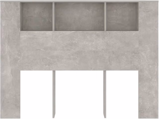 Berkfield Home Headboard Cabinet in Concrete Grey, W: 140 cm, D: 18.5 cm, H: 104.5 cm
