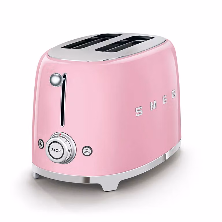Smeg KLF03 and TSF01 Kettle and 2 Slice Toaster Set in Pink