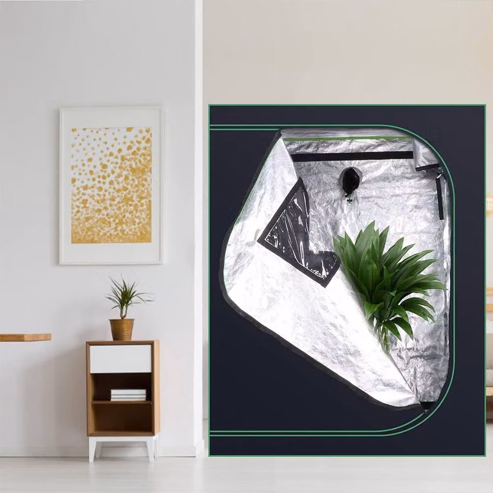 Havendro Mylar Hydroponic Grow Tent with Floor Tray for Indoor Plants, Black, W/D/H: 150 x 60 x 60 cm – 6