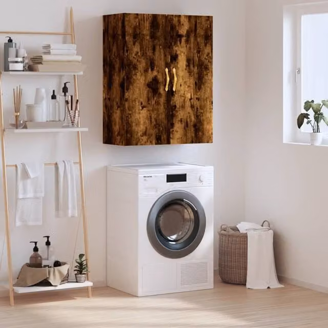 Berkfield Home Smoked Oak Wall Mounted Cabinet in Brown, W: 69.5 cm, D: 34 cm, H: 90 cm – 1
