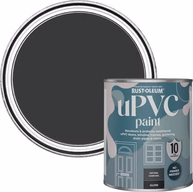 Rust-Oleum UPVC Gloss Paint in Natural Charcoal Black, 0.75 l