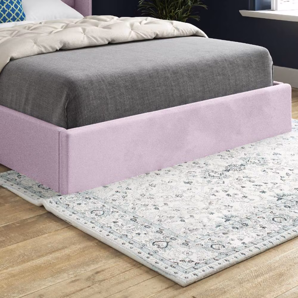 Casani Riversdale Modern Upholstered Velvet Designer Bed Frame in Pink, W/D/H: 180 x 200 x 137 cm – 5