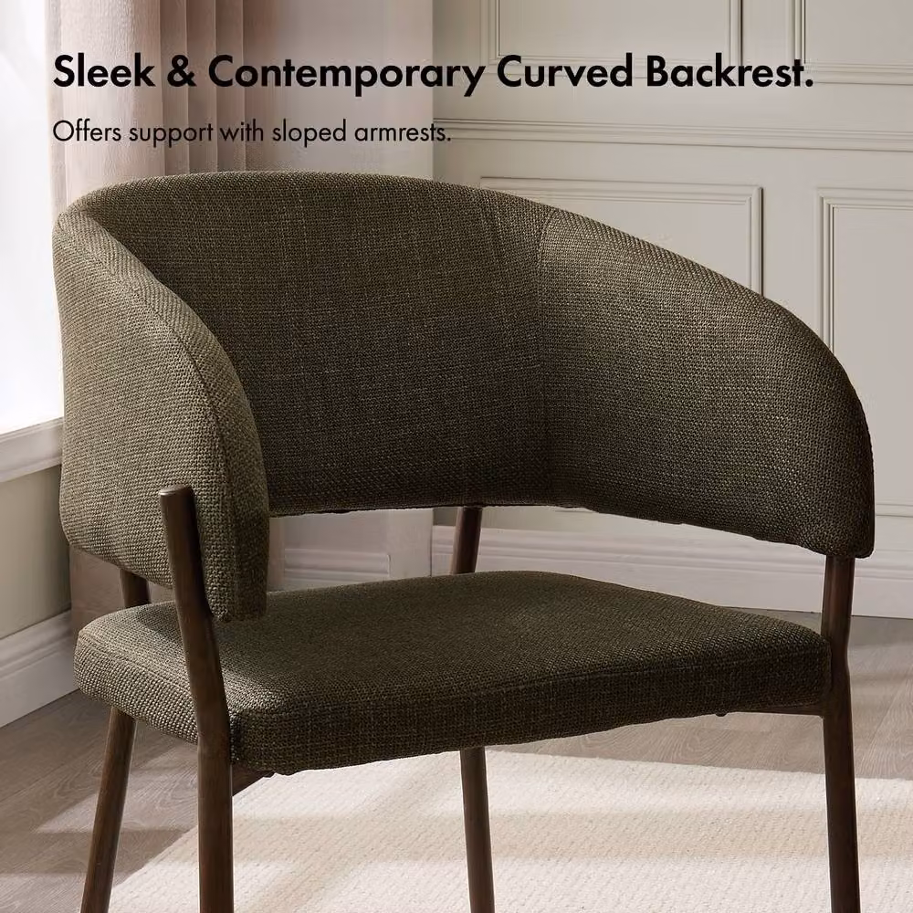 VonHaus Oxford Upholstered Dining Chairs in Green, Set of 2 – 4