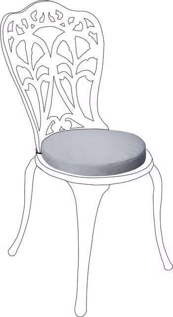Gardenista Grey Round Outdoor Garden Bistro Chair Seat Pad with Water Repellent Polyester Foam Cushion