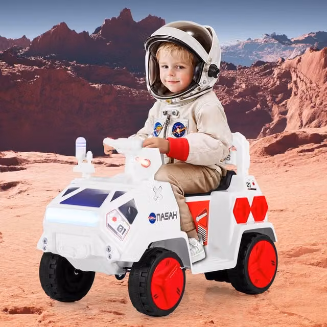 Costway Kids Electric Ride on Car with Light and Sound, White