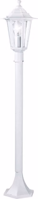 Loops White Aluminium IP44 Outdoor Bollard Lantern for Garden with E27 Bulb Holder