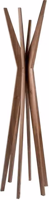 Angel Cerda Walnut Veneer Coat Rack with 6 Hooks, Brown, W/D/H: 50 x 50 x 190 cm – 1