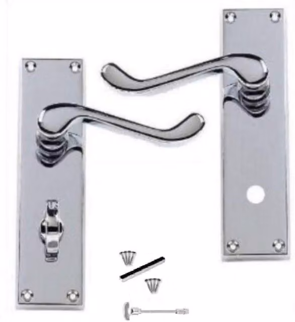 Golden Grace Nickel Plated Bathroom Door Handles in Black and Silver