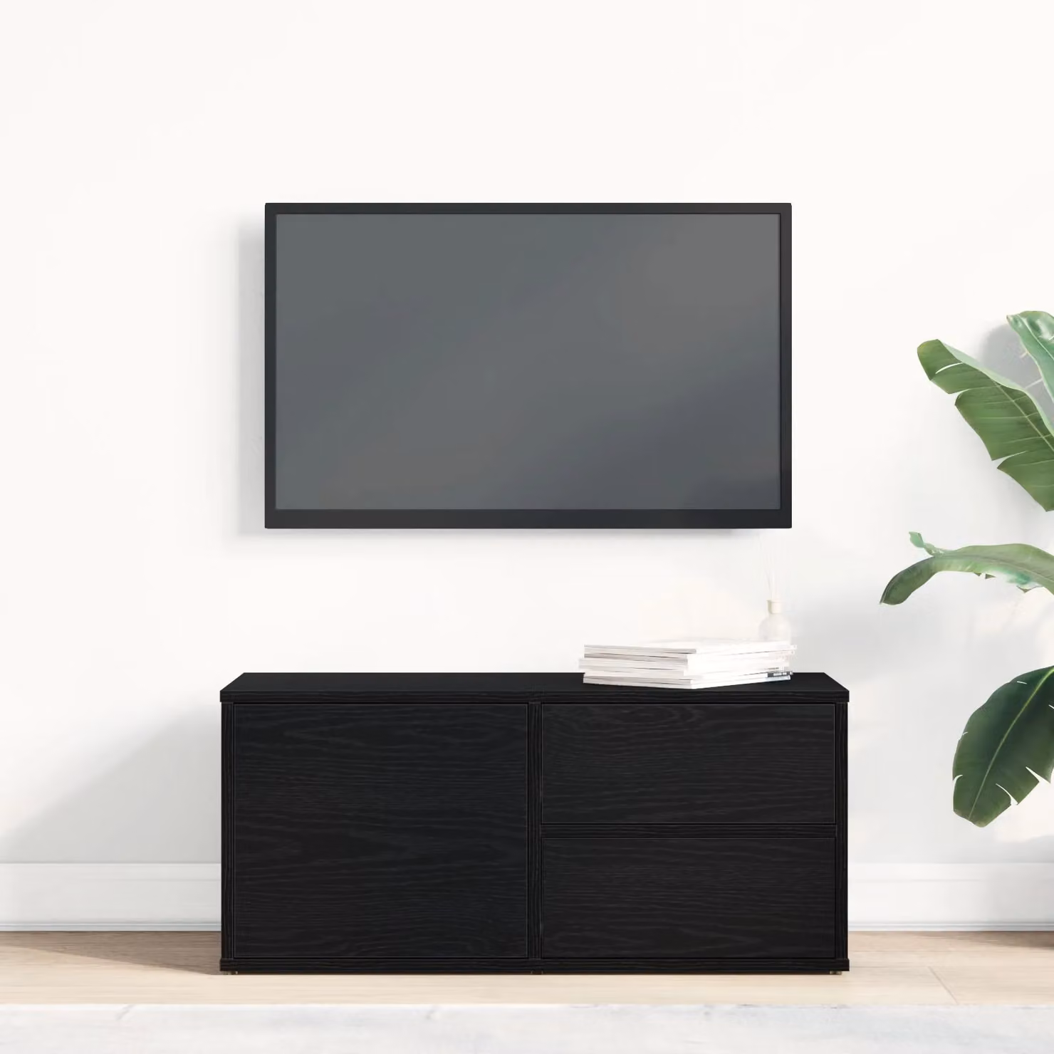 Berkfield Home Modern TV Stand in Artisan Oak and Black, W/D/H: 80 x 34 x 35.5 cm – 3