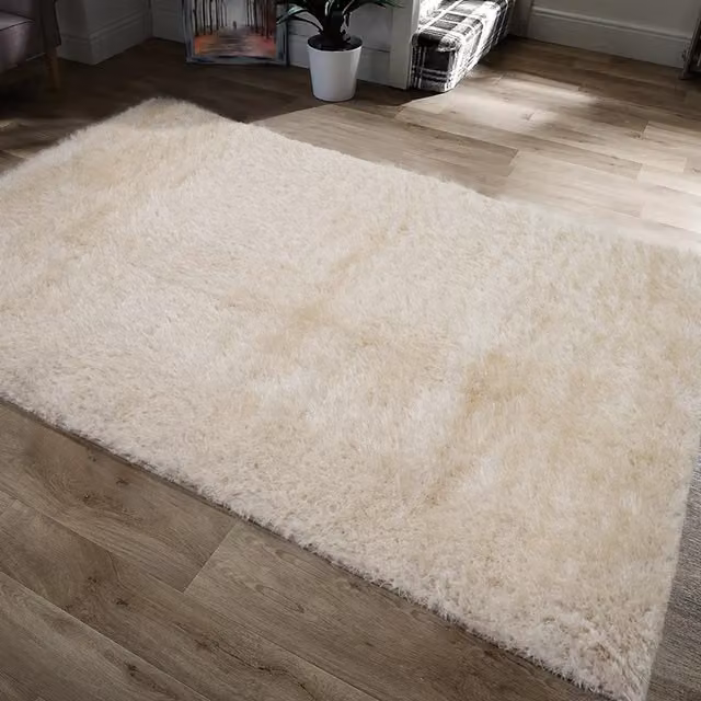 Home Republic Modern Plain Rectangular Rug in Beige, Yellow and White, W: 80 cm, L: 150 cm