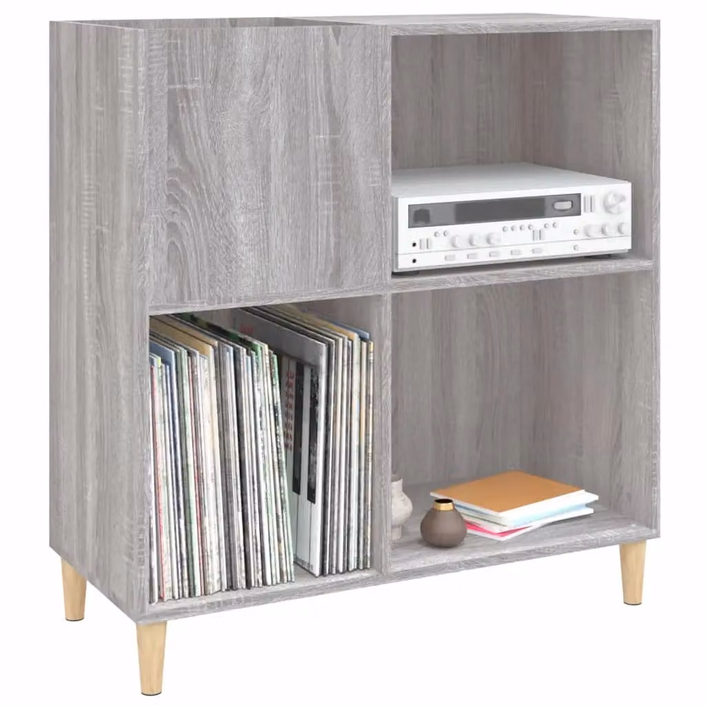 Berkfield Home Record Cabinet in Grey Sonoma, W/D/H: 84.5 x 38.0 x 89.0 cm – 2