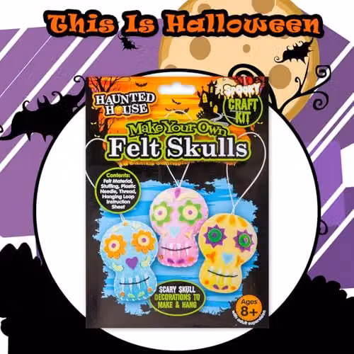 VFM e-Store Halloween Skulls Felt Weaving Craft Kit, Multicolour – 9