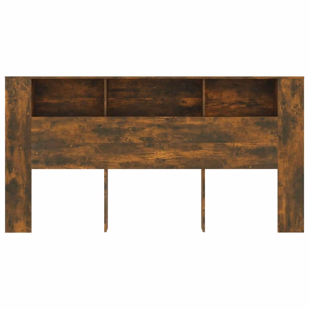 Berkfield Home Headboard Cabinet in Smoked Oak Brown, W: 200 cm, D: 18.5 cm, H: 104.5 cm – 3