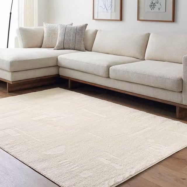 Livabliss Freud Modern Abstract High Pile Rug in Black and White, W: 140 cm, L: 200 cm – 1