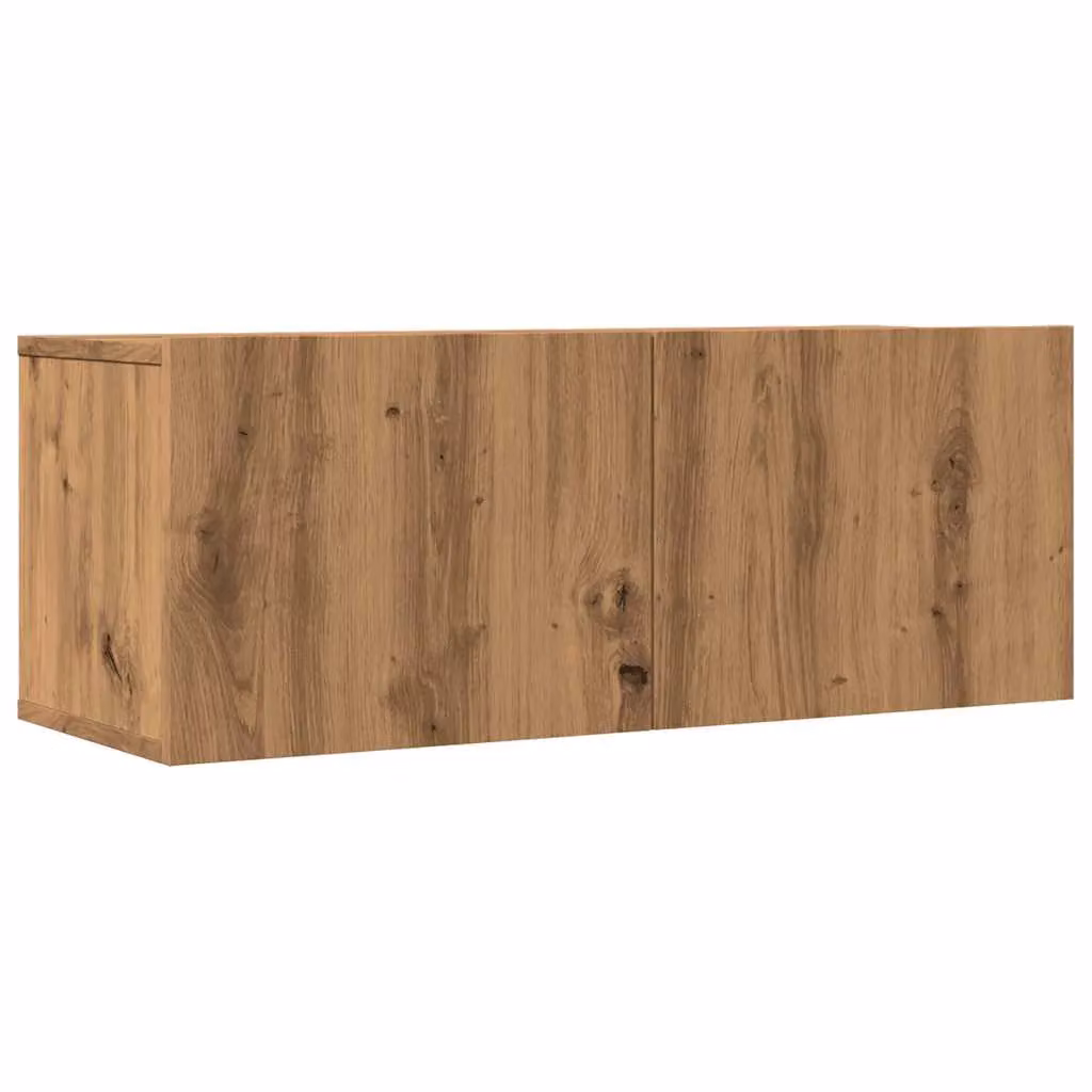 Berkfield Home Artisan Oak Wall-Mounted TV Cabinets, 2 Piece Set, Brown, W: 80 cm, D: 30 cm, H: 30 cm – 2