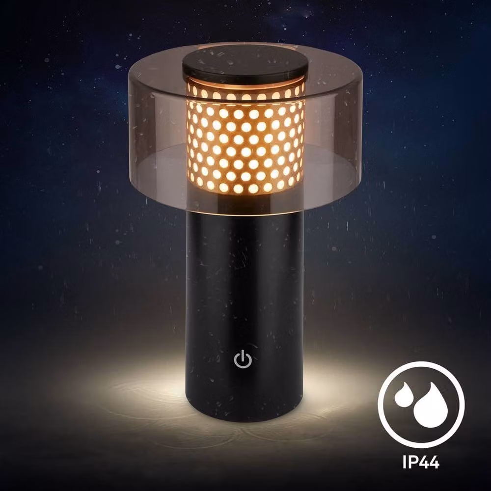 Briloner Gold and Black Rechargeable LED Table Lamp with Warm White 3000K Light – 4