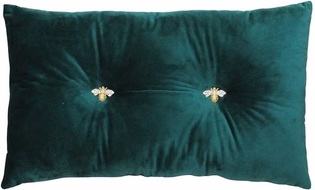 Paoletti Bumble Green Velvet Ready Filled Rectangular Cushion W/H: 30 x 50 cm – 3