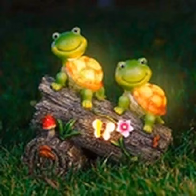 EONLION Tortoise Solar Lights Ornament, Green and Multicolour Outdoor Garden Decoration, H 23.5 cm x W 23.0 cm x D 13.0 cm