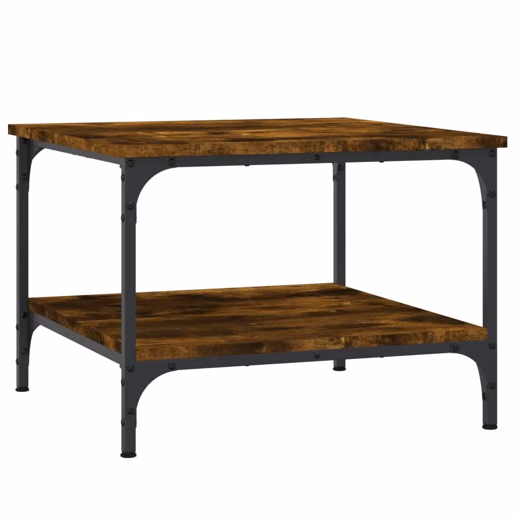 Berkfield Home Smoked Oak Coffee Table in Brown, W/D/H: 55 x 55 x 40 cm – 2