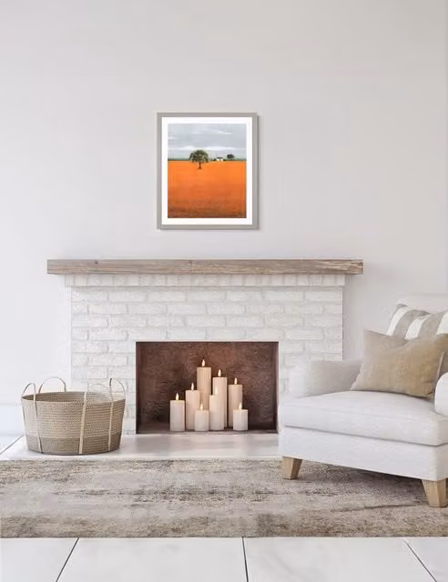 Gallery Direct Evening Glow Nature Landscape Framed Wall Art, Multicolour and Orange, Rectangular
