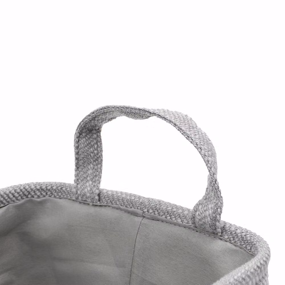 JVL Serena Open Weave Fabric Rectangular Storage Basket with Handles, Grey, W: 34.0 cm, D: 23.0 cm, H: 13.5 cm – 2