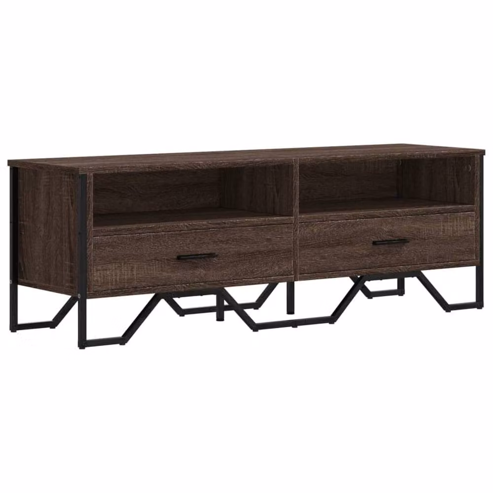 Berkfield Home TV Cabinet in Brown Oak, W/D/H: 122 x 34 x 41 cm – 3