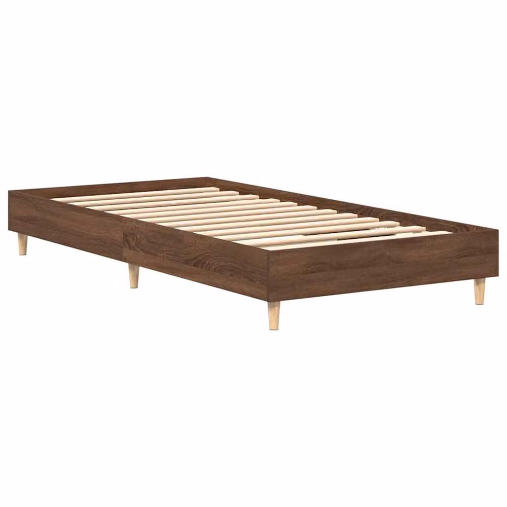 Berkfield Home Engineered Wood Bed Frame in Brown Oak, W: 100 cm, D: 200 cm – 3