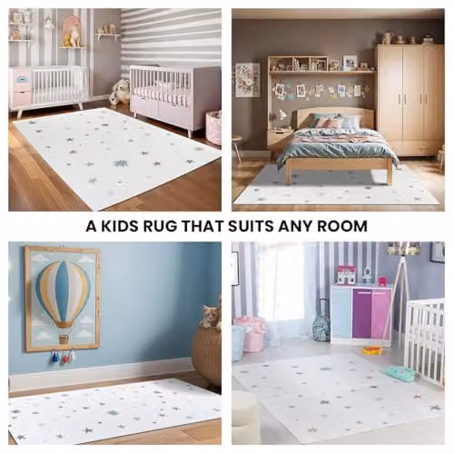 Livabliss Stars Washable Kids Rug, Beige, W: 80 cm, L: 150 cm – 2