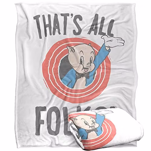 Warner Brothers Looney Tunes Silky Touch Super Soft Microfibre Throw Blanket, Multicolour, W/D/H: 152 x 127 cm