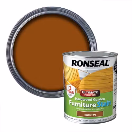 Ronseal Ultimate Protection Hardwood Garden Furniture Stain, English Oak, 750ml – 1