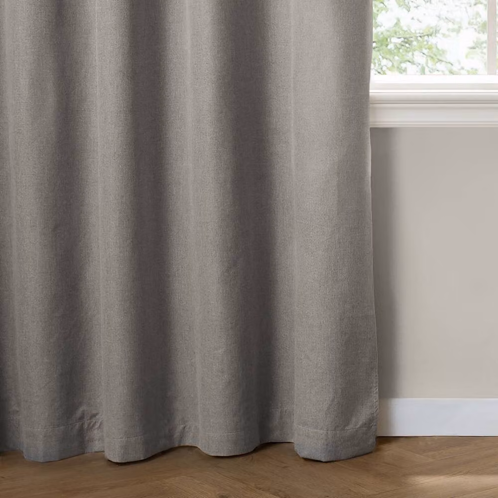 Furn Grey Blackout Textured Woven Eyelet Curtain Pair, Width: 229 cm, Drop: 137 cm – 4