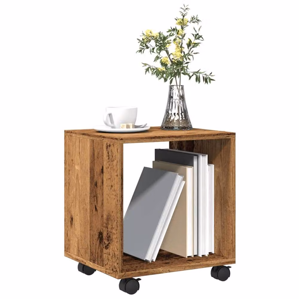 Berkfield Home vidaXL Rolling Cabinet in Old Wood Brown, W/D/H: 37 x 33 x 42.5 cm – 4