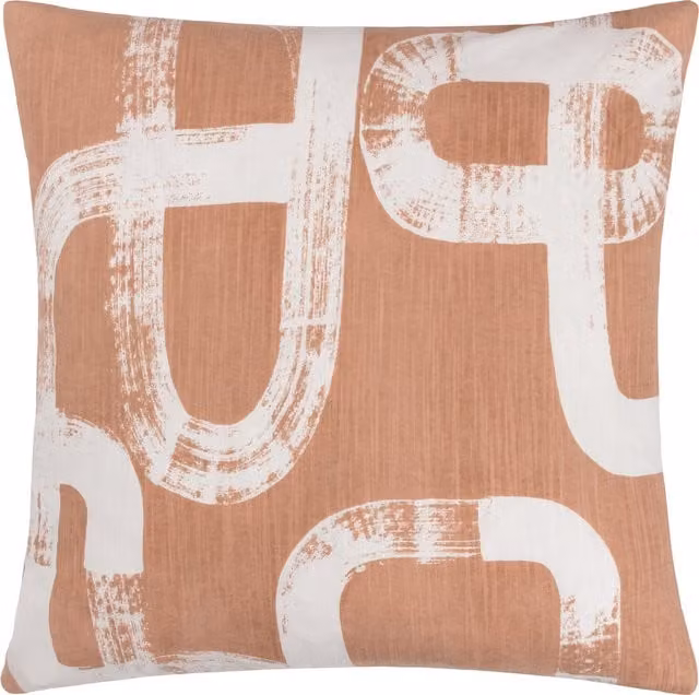 Make it a Home Tuba Abstract Square Cushion in Pink and Beige with Feather Filling