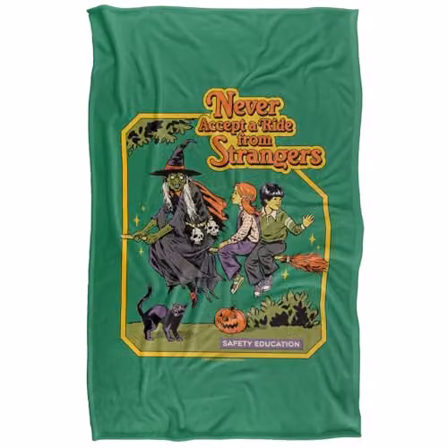 Steven Rhodes Never Accept A Ride Super Soft Fleece Throw Blanket, Multicolour, W/D/H: 91 x 147 cm – 5