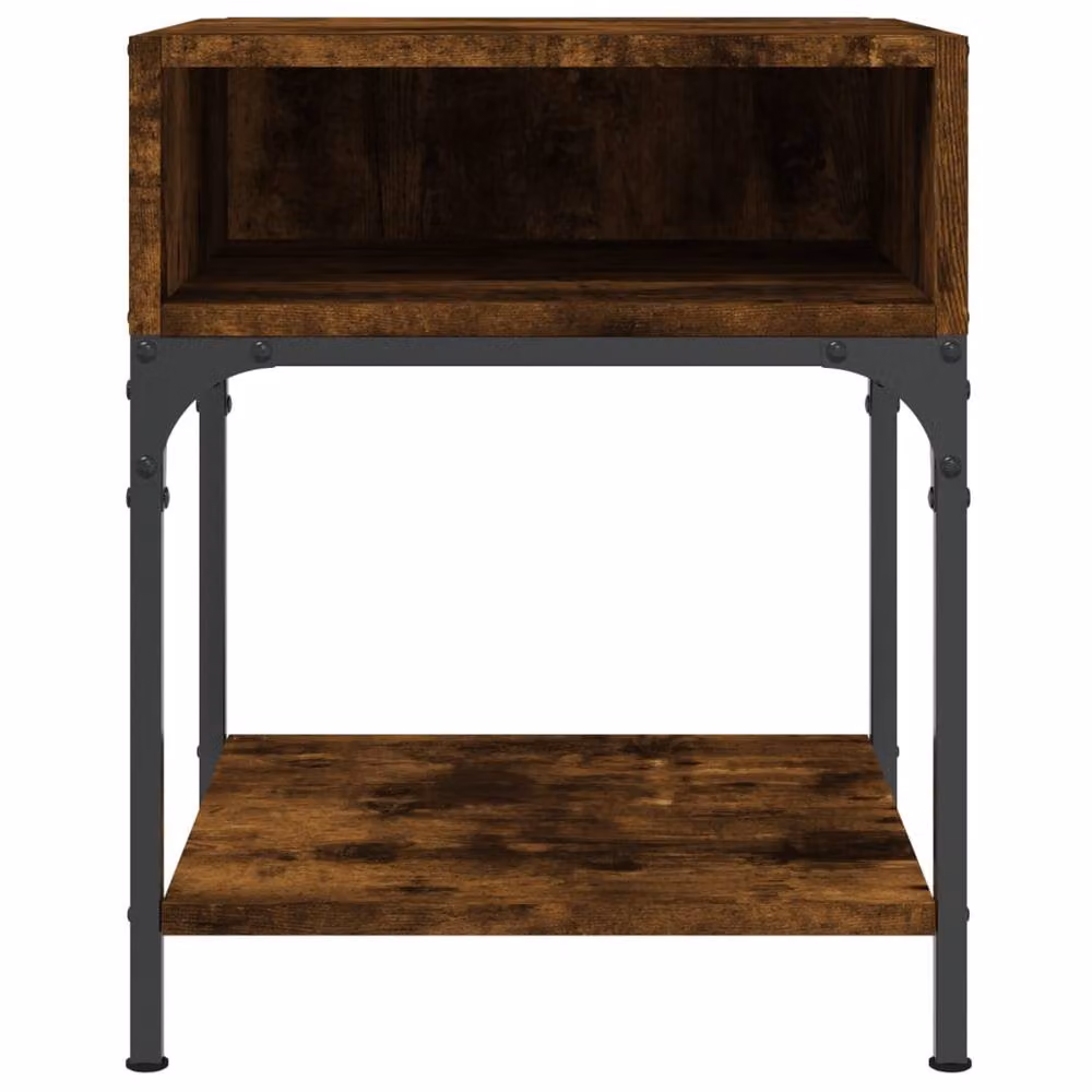 Berkfield Home Smoked Oak Bedside Table in Brown, W/D/H: 40 x 41 x 50 cm – 4