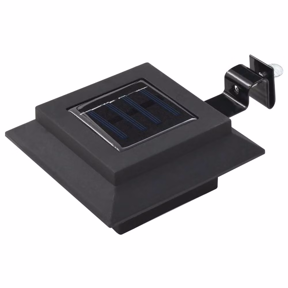 Berkfield Home 6 Piece Set of Black Square LED Solar Outdoor Garden Path Lamps – 2