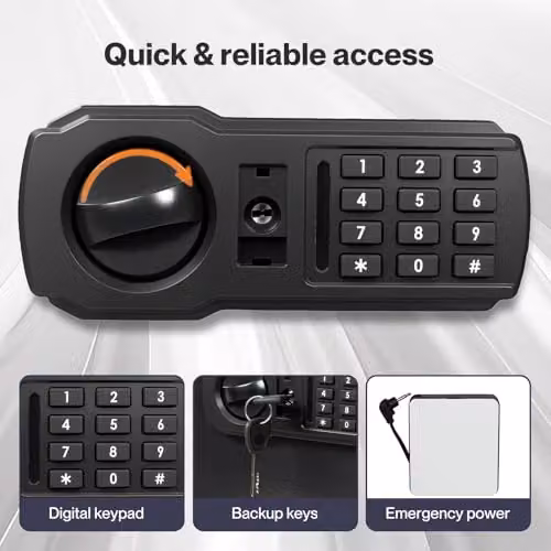 Levede 31L Fireproof Electronic Security Safe Box in Black with Digital Keypad and Keys for Cash and Jewellery Storage – 3