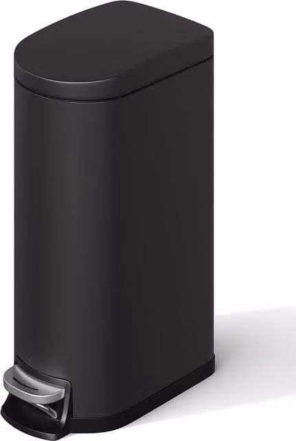 London Boutique 10L Stainless Steel Pedal Bin with Lid and Removable Inner Bucket, Black – 1