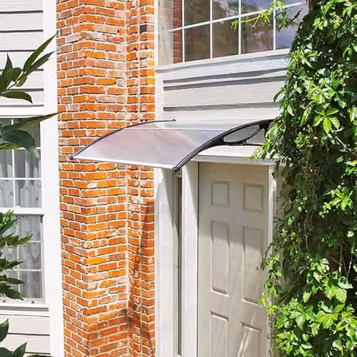Oypla Transparent Polycarbonate Outdoor Front Door Canopy Porch Awning W: 120 cm, D: 80 cm – 3