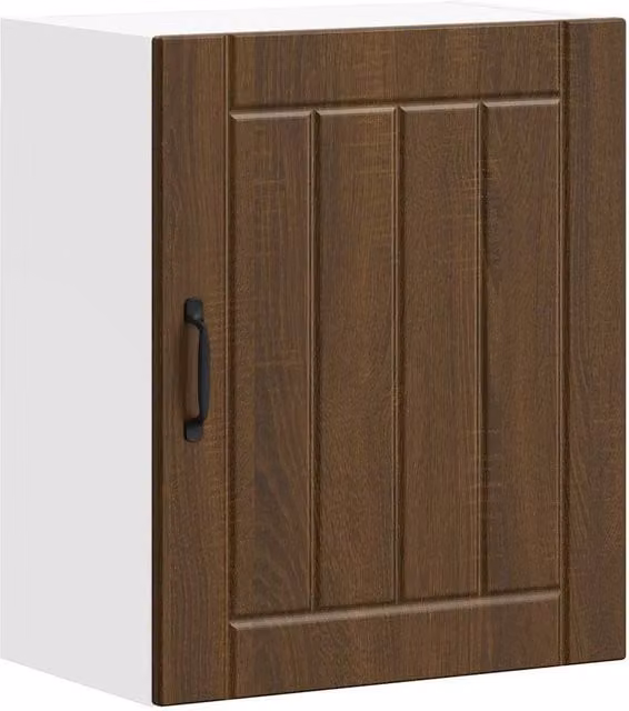 Berkfield Home Lucca Kitchen Wall Cabinet in Brown Oak with Glass Doors