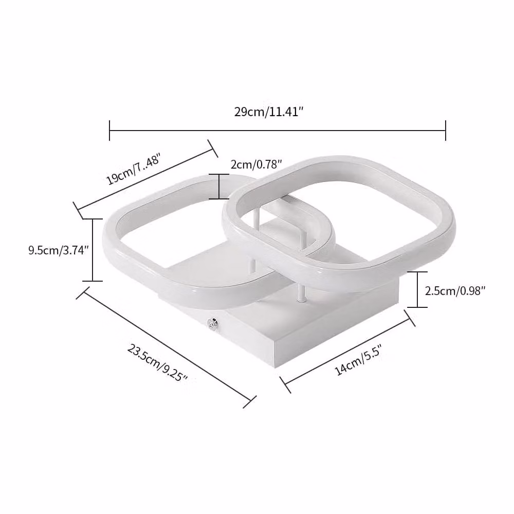Goeco Modern Square LED Ceiling Light, 22W, Cool White, W/D/H: 23.5 x 23.5 x 9.5 cm – 6