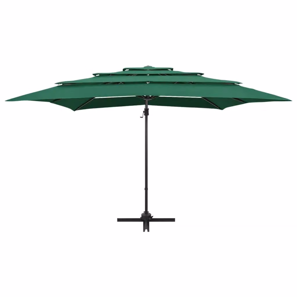 Berkfield Home 4-Tier Green Polyester Parasol with Aluminium Pole, W/D: 250 x 250 cm – 2