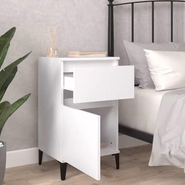 Berkfield Home Elegant Bedside Cabinets, 2 Piece Set, White, W/D/H: 40 x 35 x 70 cm – 1