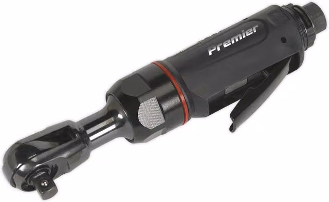 Loops Mini Air Powered Ratchet Wrench with 3/8 inch Square Drive, Twist Reverse and Composite Grip in Black and Multicolour