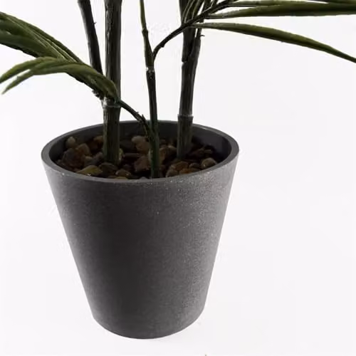 Leaf 90cm Artificial Palm Tree in a Green and Grey Decorative Planter – 5